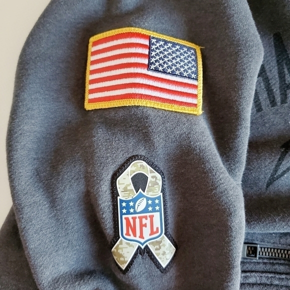 7483 * NFL Nike 2021 Salute to Service Half Hoodie Gray Size M - Picture 7 of 12